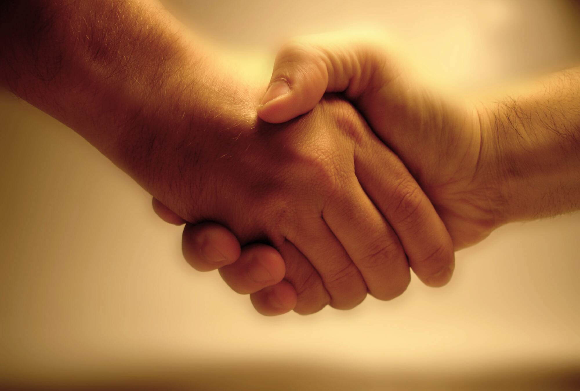 Handshake: nur die Hände sind auf dem Foto