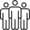 Piktogramm: Drei Personen stehen nebeneinander