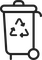 Piktogramm: Mülltonne mit Recycling Logo
